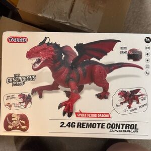 Talgic Remote Control Spray Flying Dragon Dinosaur Toy - RED